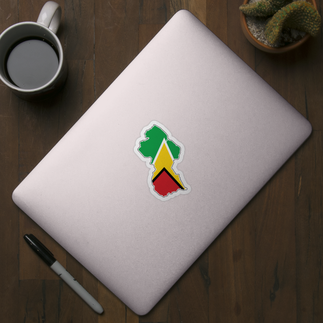Guyana National Flag and Map by IslandConcepts